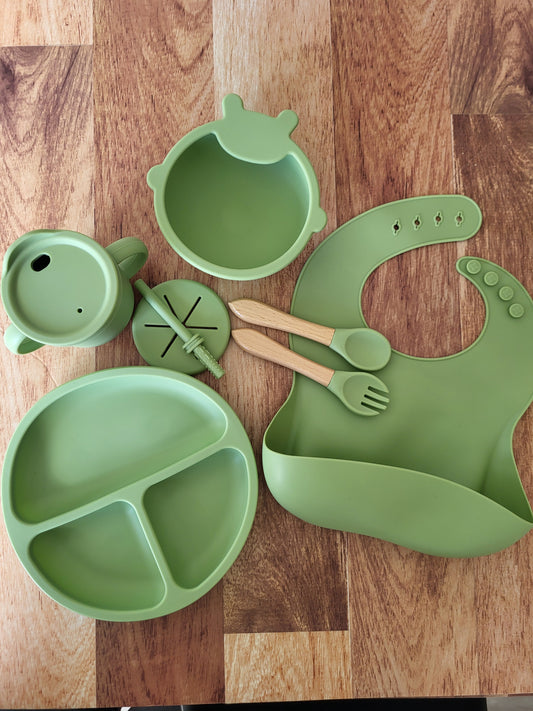 Ensemble d'accessoires repas en silicone pour enfant