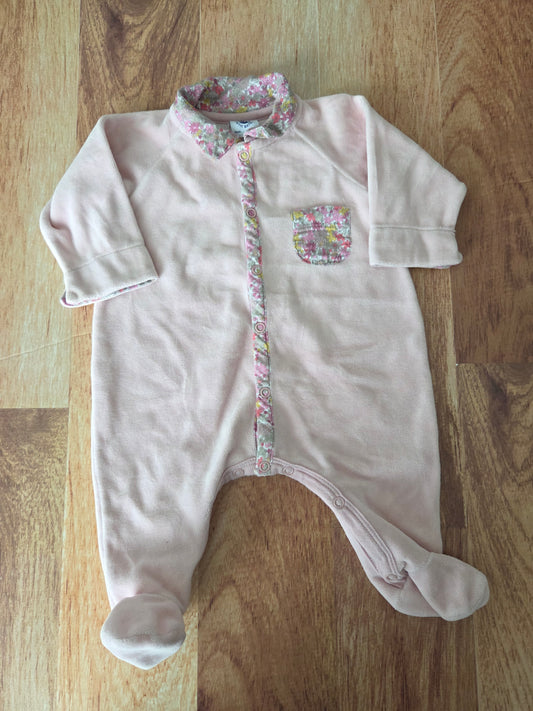 Pyjama petit bateau velour - nouveau-né